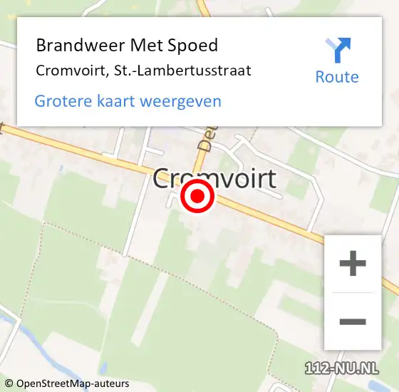 Locatie op kaart van de 112 melding: Brandweer Met Spoed Naar Cromvoirt, St.-Lambertusstraat op 4 mei 2022 09:21