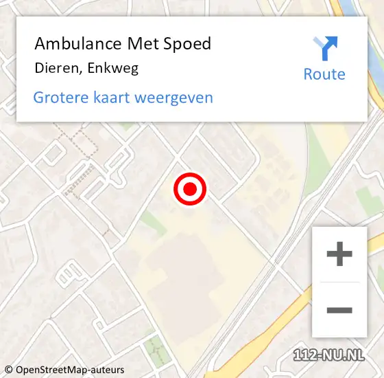 Locatie op kaart van de 112 melding: Ambulance Met Spoed Naar Dieren, Enkweg op 4 mei 2022 09:26