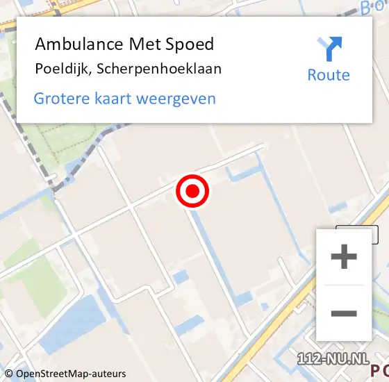 Locatie op kaart van de 112 melding: Ambulance Met Spoed Naar Poeldijk, Scherpenhoeklaan op 4 mei 2022 09:39