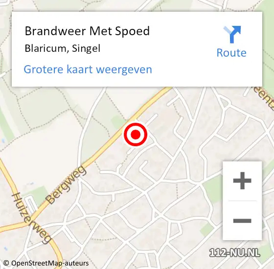 Locatie op kaart van de 112 melding: Brandweer Met Spoed Naar Blaricum, Singel op 4 mei 2022 11:26