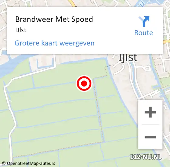 Locatie op kaart van de 112 melding: Brandweer Met Spoed Naar IJlst op 4 mei 2022 11:34