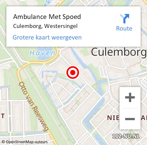 Locatie op kaart van de 112 melding: Ambulance Met Spoed Naar Culemborg, Westersingel op 4 mei 2022 11:37