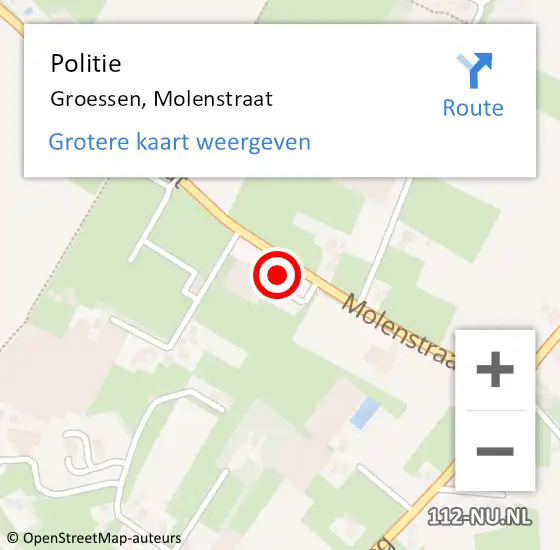 Locatie op kaart van de 112 melding: Politie Groessen, Molenstraat op 4 mei 2022 12:08