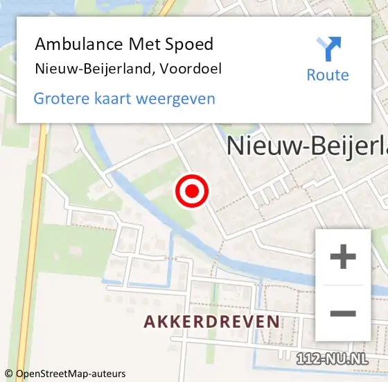 Locatie op kaart van de 112 melding: Ambulance Met Spoed Naar Nieuw-Beijerland, Voordoel op 4 mei 2022 12:12