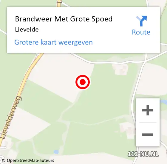 Locatie op kaart van de 112 melding: Brandweer Met Grote Spoed Naar Lievelde op 4 mei 2022 12:37