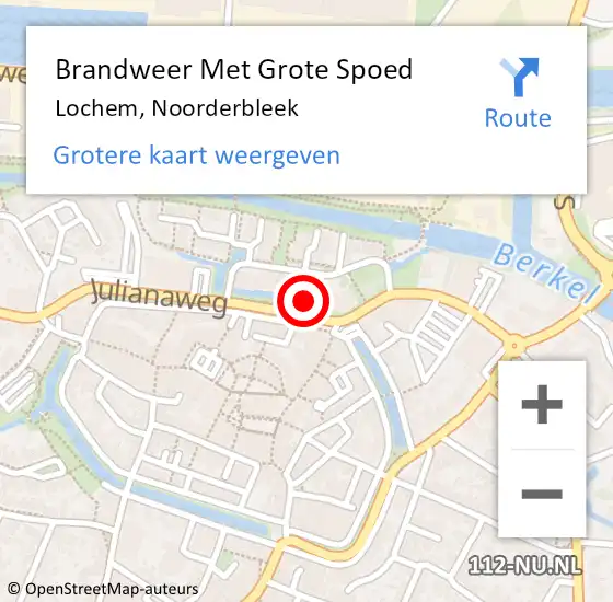 Locatie op kaart van de 112 melding: Brandweer Met Grote Spoed Naar Lochem, Noorderbleek op 4 mei 2022 12:57