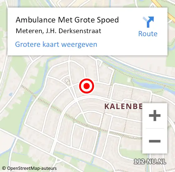Locatie op kaart van de 112 melding: Ambulance Met Grote Spoed Naar Meteren, J.H. Derksenstraat op 4 mei 2022 13:21