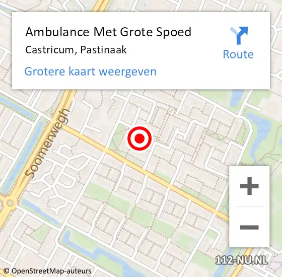 Locatie op kaart van de 112 melding: Ambulance Met Grote Spoed Naar Castricum, Pastinaak op 4 mei 2022 13:36