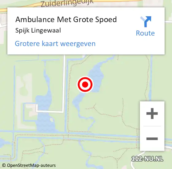 Locatie op kaart van de 112 melding: Ambulance Met Grote Spoed Naar Spijk Lingewaal op 4 mei 2022 13:57