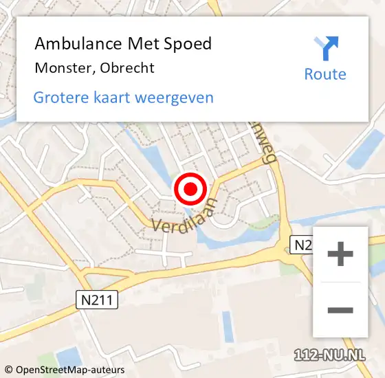 Locatie op kaart van de 112 melding: Ambulance Met Spoed Naar Monster, Obrecht op 4 mei 2022 14:02