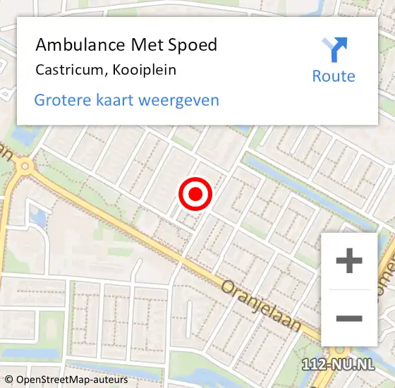 Locatie op kaart van de 112 melding: Ambulance Met Spoed Naar Castricum, Kooiplein op 4 mei 2022 14:18