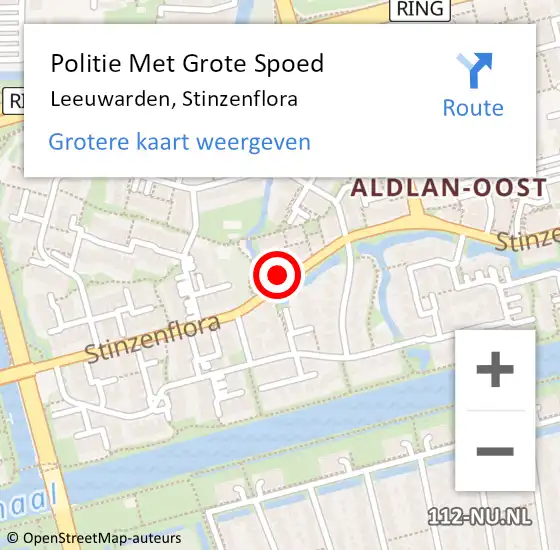 Locatie op kaart van de 112 melding: Politie Met Grote Spoed Naar Leeuwarden, Stinzenflora op 4 mei 2022 14:28