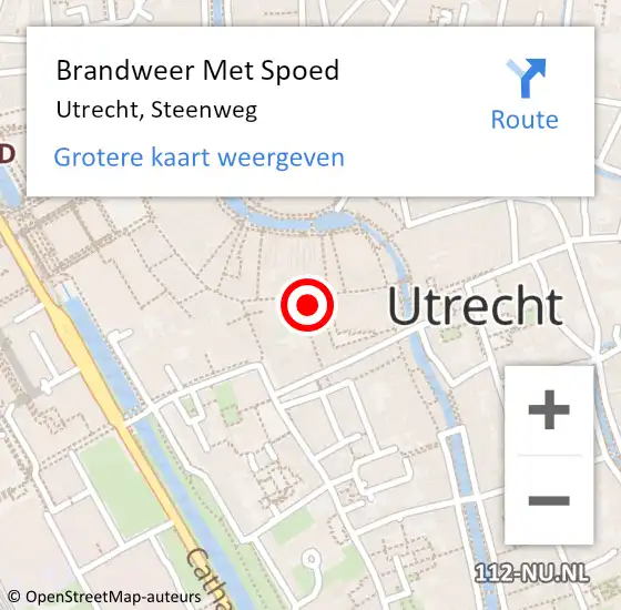 Locatie op kaart van de 112 melding: Brandweer Met Spoed Naar Utrecht, Steenweg op 4 mei 2022 14:37