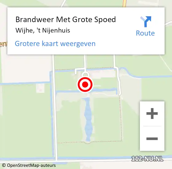 Locatie op kaart van de 112 melding: Brandweer Met Grote Spoed Naar Wijhe, 't Nijenhuis op 4 mei 2022 14:41