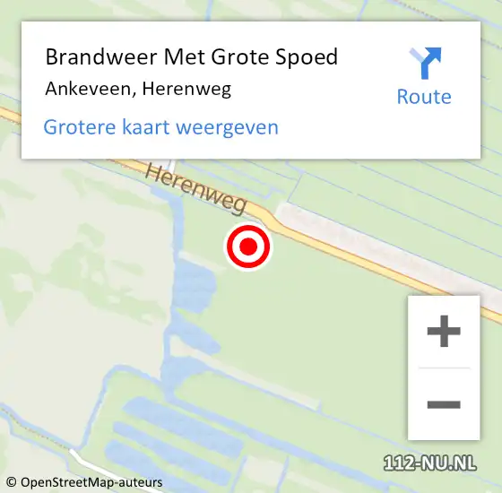 Locatie op kaart van de 112 melding: Brandweer Met Grote Spoed Naar Ankeveen, Herenweg op 4 mei 2022 14:55