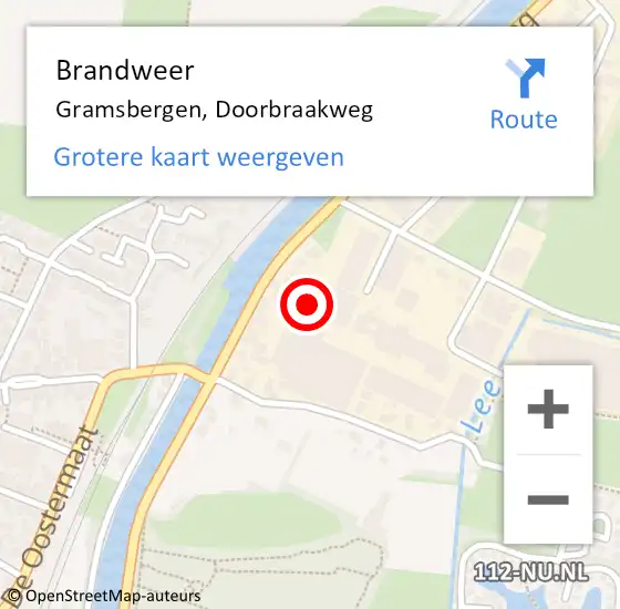 Locatie op kaart van de 112 melding: Brandweer Gramsbergen, Doorbraakweg op 4 mei 2022 15:10