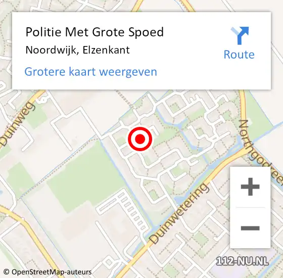 Locatie op kaart van de 112 melding: Politie Met Grote Spoed Naar Noordwijk, Elzenkant op 4 mei 2022 15:52