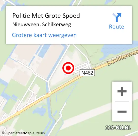 Locatie op kaart van de 112 melding: Politie Met Grote Spoed Naar Nieuwveen, Schilkerweg op 4 mei 2022 16:52