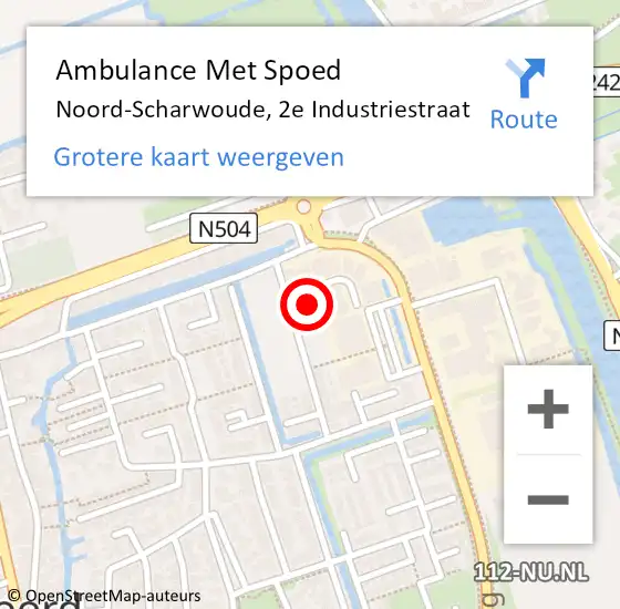 Locatie op kaart van de 112 melding: Ambulance Met Spoed Naar Noord-Scharwoude, 2e Industriestraat op 4 mei 2022 17:43