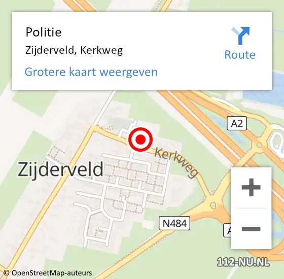 Locatie op kaart van de 112 melding: Politie Zijderveld, Kerkweg op 4 mei 2022 17:43