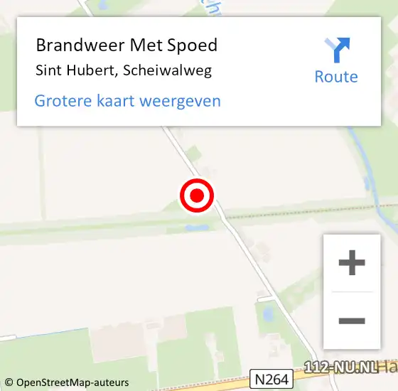Locatie op kaart van de 112 melding: Brandweer Met Spoed Naar Sint Hubert, Scheiwalweg op 4 mei 2022 18:10