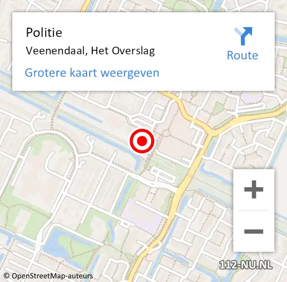 Locatie op kaart van de 112 melding: Politie Veenendaal, Het Overslag op 4 mei 2022 18:39