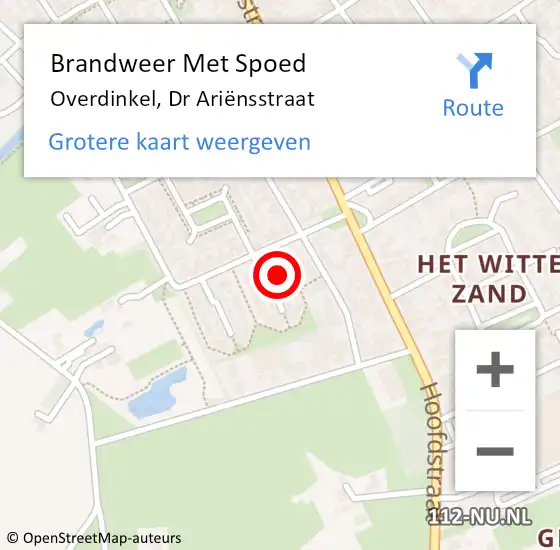 Locatie op kaart van de 112 melding: Brandweer Met Spoed Naar Overdinkel, Dr Ariënsstraat op 4 mei 2022 18:52