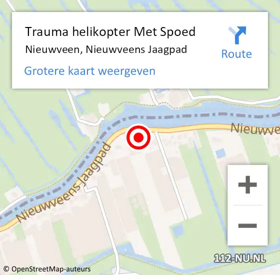 Locatie op kaart van de 112 melding: Trauma helikopter Met Spoed Naar Nieuwveen, Nieuwveens Jaagpad op 4 mei 2022 18:53