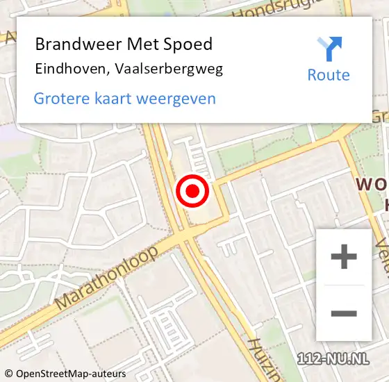 Locatie op kaart van de 112 melding: Brandweer Met Spoed Naar Eindhoven, Vaalserbergweg op 4 mei 2022 19:02