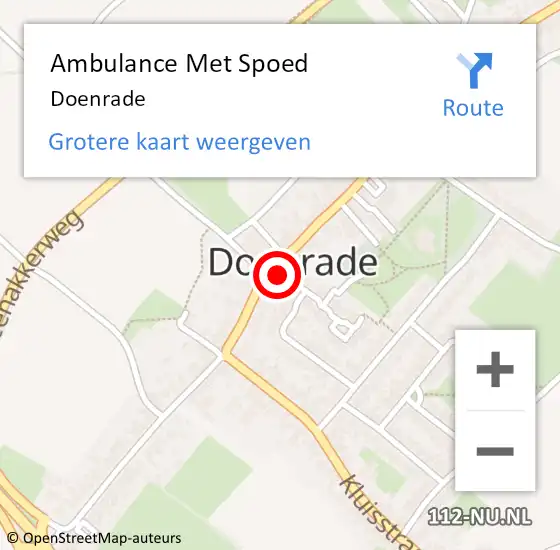 Locatie op kaart van de 112 melding: Ambulance Met Spoed Naar Doenrade op 16 juli 2014 13:06