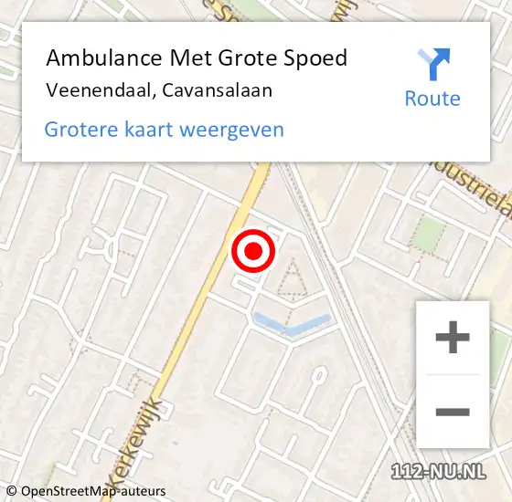 Locatie op kaart van de 112 melding: Ambulance Met Grote Spoed Naar Veenendaal, Cavansalaan op 4 mei 2022 19:30