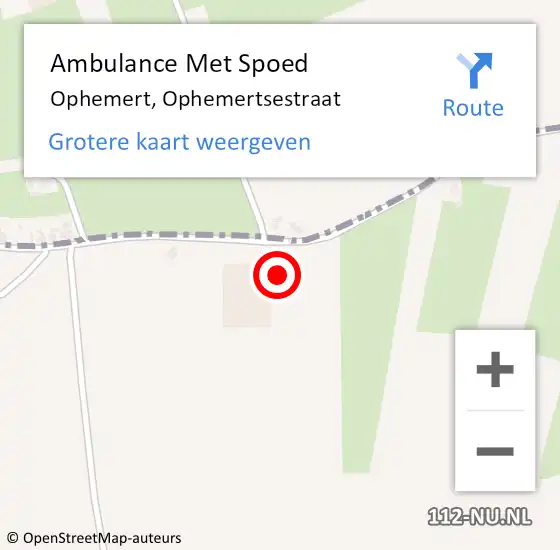 Locatie op kaart van de 112 melding: Ambulance Met Spoed Naar Ophemert, Ophemertsestraat op 4 mei 2022 20:51