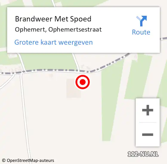 Locatie op kaart van de 112 melding: Brandweer Met Spoed Naar Ophemert, Ophemertsestraat op 4 mei 2022 21:03