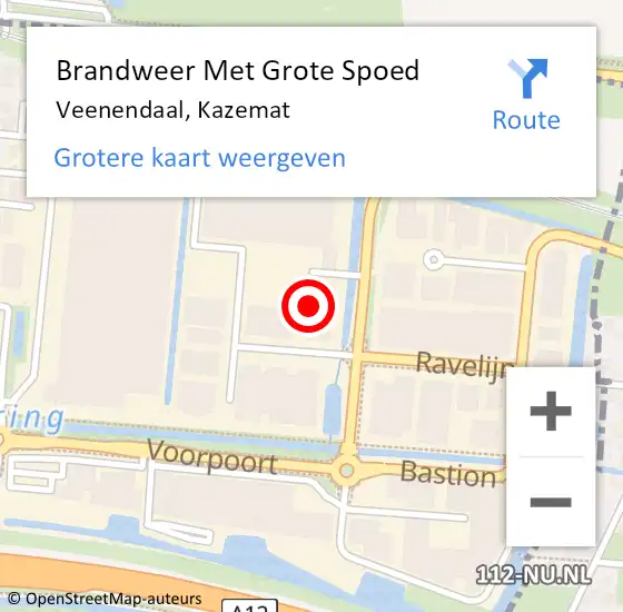 Locatie op kaart van de 112 melding: Brandweer Met Grote Spoed Naar Veenendaal, Kazemat op 4 mei 2022 21:35
