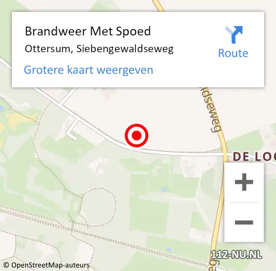 Locatie op kaart van de 112 melding: Brandweer Met Spoed Naar Ottersum, Siebengewaldseweg op 4 mei 2022 21:50