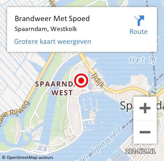 Locatie op kaart van de 112 melding: Brandweer Met Spoed Naar Spaarndam, Westkolk op 4 mei 2022 22:28