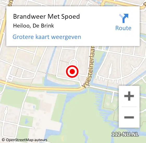 Locatie op kaart van de 112 melding: Brandweer Met Spoed Naar Heiloo, De Brink op 4 mei 2022 23:26