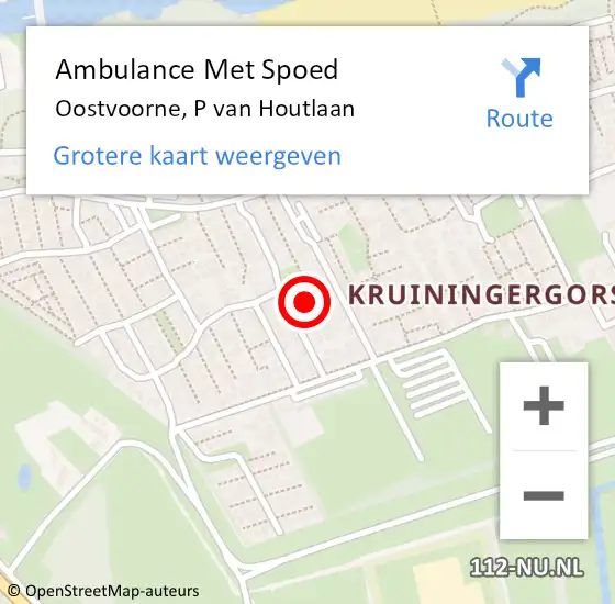 Locatie op kaart van de 112 melding: Ambulance Met Spoed Naar Oostvoorne, P van Houtlaan op 5 mei 2022 00:06