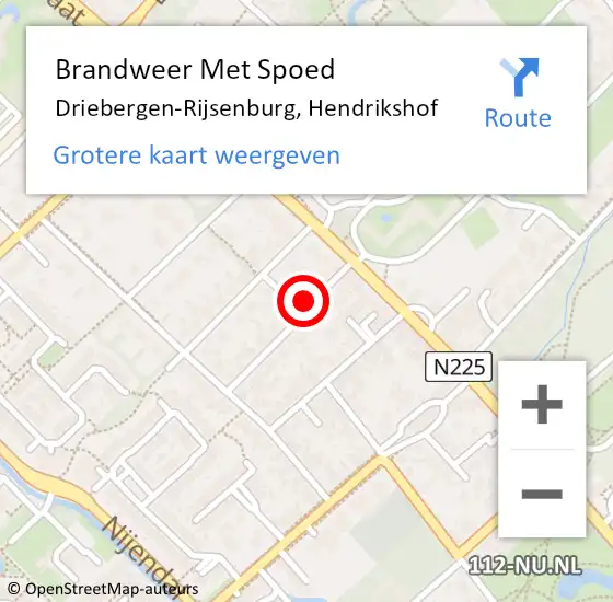 Locatie op kaart van de 112 melding: Brandweer Met Spoed Naar Driebergen-Rijsenburg, Hendrikshof op 5 mei 2022 00:25