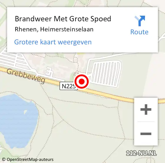 Locatie op kaart van de 112 melding: Brandweer Met Grote Spoed Naar Rhenen, Heimersteinselaan op 5 mei 2022 01:25