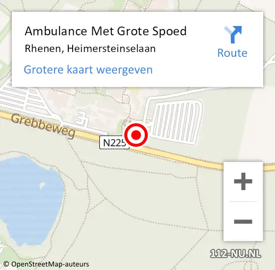 Locatie op kaart van de 112 melding: Ambulance Met Grote Spoed Naar Rhenen, Heimersteinselaan op 5 mei 2022 01:25