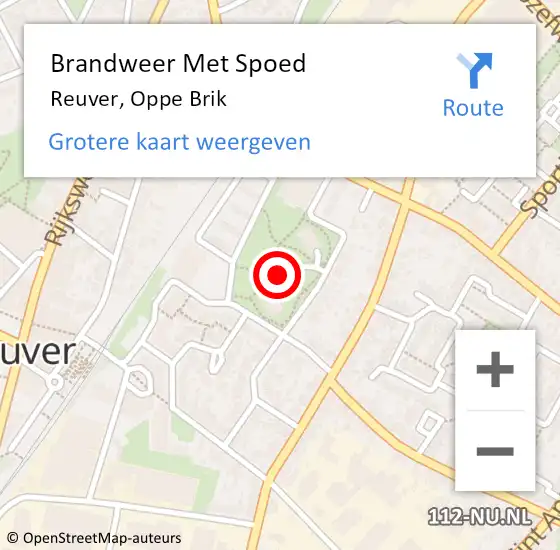 Locatie op kaart van de 112 melding: Brandweer Met Spoed Naar Reuver, Oppe Brik op 5 mei 2022 04:42