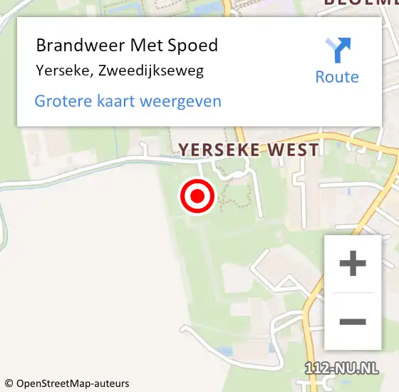 Locatie op kaart van de 112 melding: Brandweer Met Spoed Naar Yerseke, Zweedijkseweg op 5 mei 2022 05:16