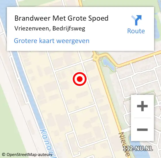 Locatie op kaart van de 112 melding: Brandweer Met Grote Spoed Naar Vriezenveen, Bedrijfsweg op 5 mei 2022 06:28