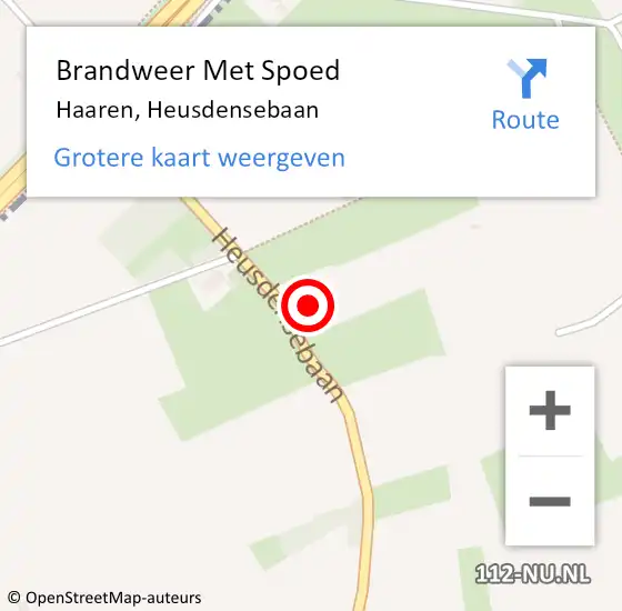 Locatie op kaart van de 112 melding: Brandweer Met Spoed Naar Haaren, Heusdensebaan op 5 mei 2022 07:12