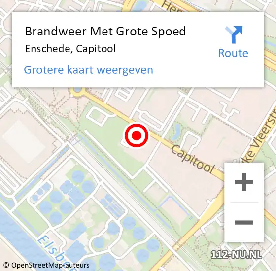 Locatie op kaart van de 112 melding: Brandweer Met Grote Spoed Naar Enschede, Capitool op 5 mei 2022 07:20