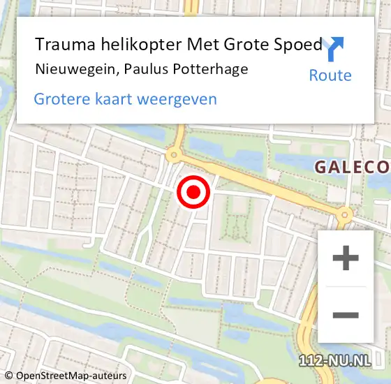 Locatie op kaart van de 112 melding: Trauma helikopter Met Grote Spoed Naar Nieuwegein, Paulus Potterhage op 5 mei 2022 07:22