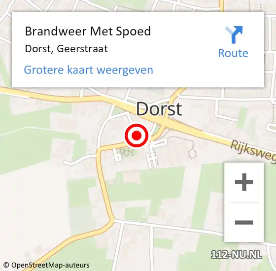 Locatie op kaart van de 112 melding: Brandweer Met Spoed Naar Dorst, Geerstraat op 5 mei 2022 08:11