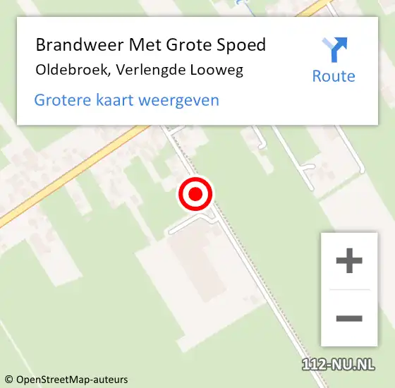 Locatie op kaart van de 112 melding: Brandweer Met Grote Spoed Naar Oldebroek, Verlengde Looweg op 5 mei 2022 08:35