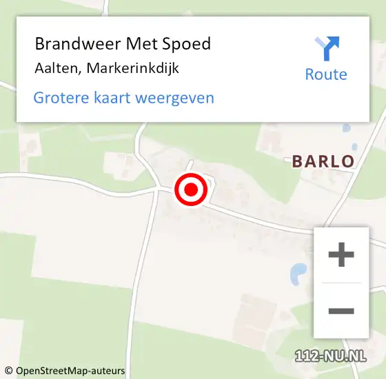 Locatie op kaart van de 112 melding: Brandweer Met Spoed Naar Aalten, Markerinkdijk op 5 mei 2022 08:44